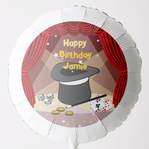 Magic Show Happy Birthday Name Party Balloon