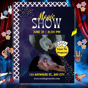Magic Show Invitation Announcement For Magicians