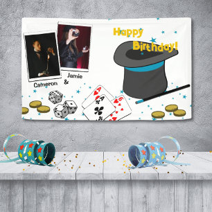 Magic Show Joint Celebration Happy Birthday Names Banner