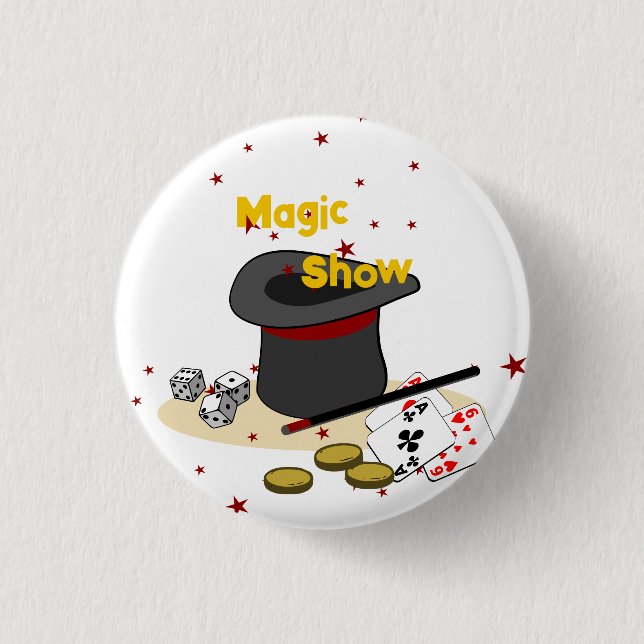 Magic Show Kids Birthday Party Celebration Button (Front)
