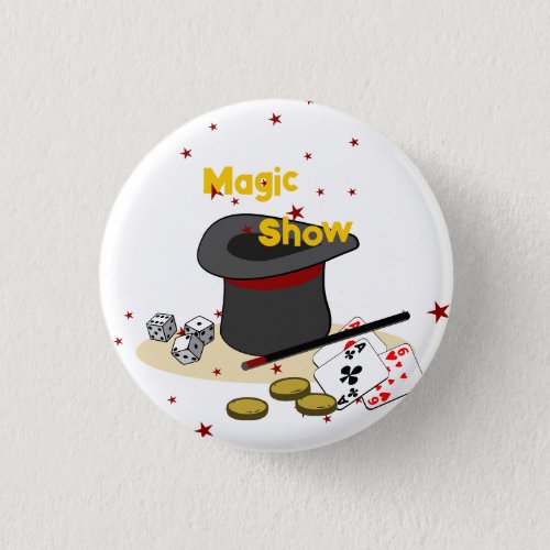 Magic Show Kids Birthday Party Celebration Button