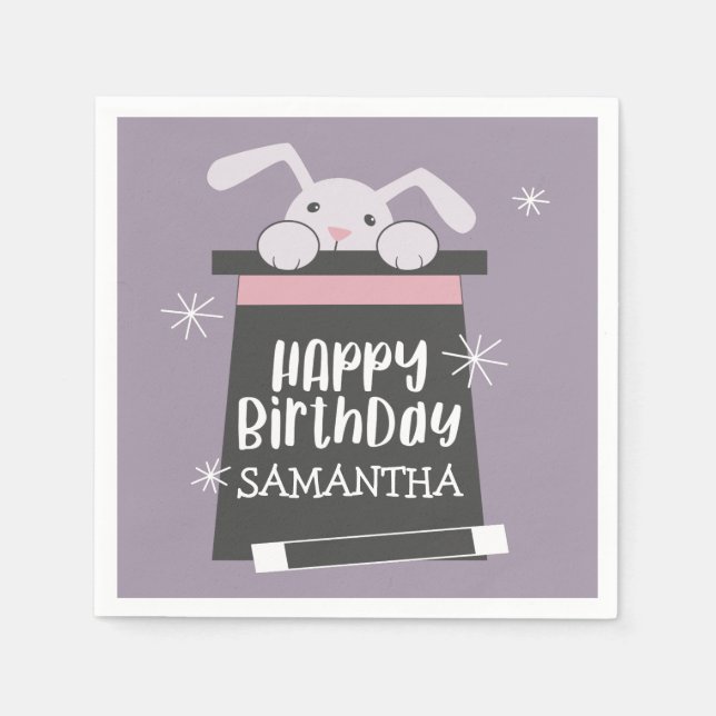 Magic Show Kids Birthday Party Napkins (Front)