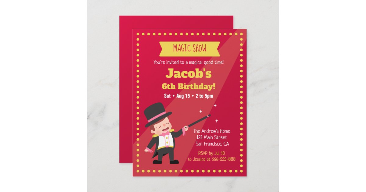 Magical Harry Potter and Hogwarts Birthday Invitation