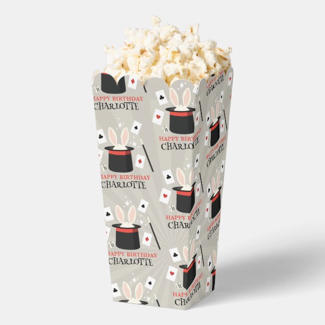 Magic Show Magician Kids Birthday Custom Name Favor Boxes (Popped)