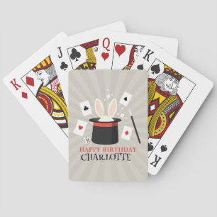 Magic Show Magician Kids Birthday Custom Name Poker Cards