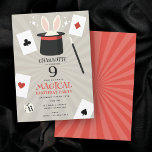 Magic Show Magician Kids Birthday Party Invitation<br><div class="desc">A cute magic show magician kids birthday party theme design. A beautiful magic show themed design that can be customized to your details. Matching magician birthday favors,  decor and gifts. Perfect for anyone who loves magic shows,  magicians and cute children's designs.</div>