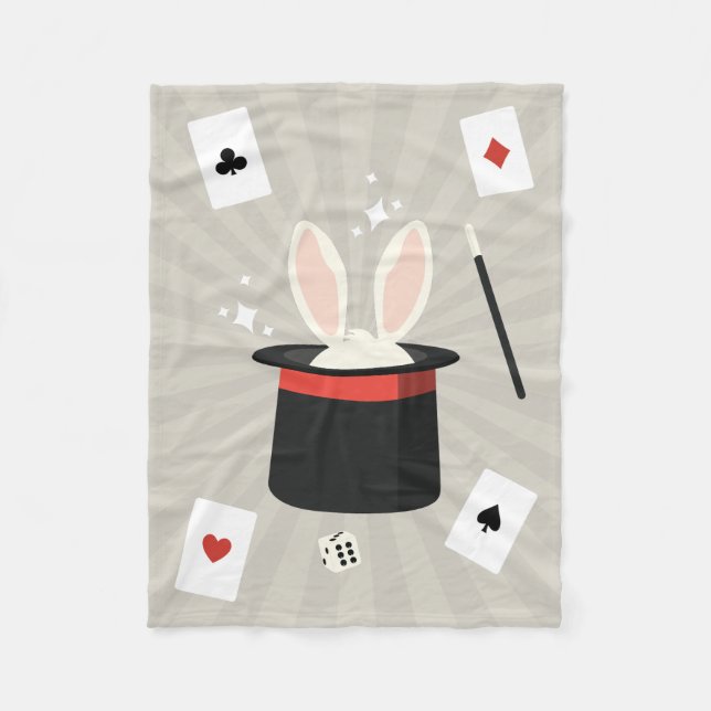 Magic Show Magician Kids  Fleece Blanket (Front)