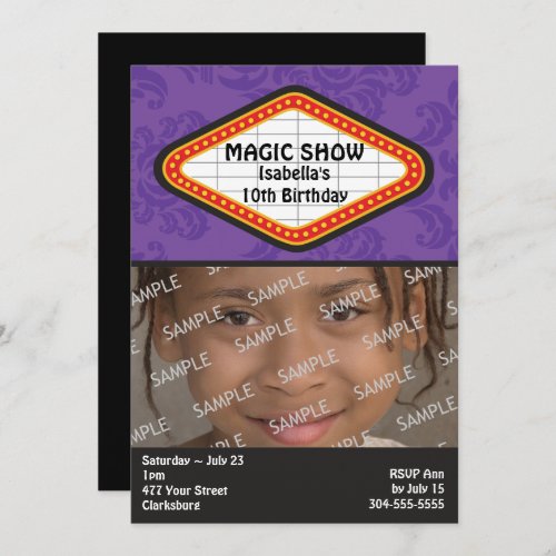 Magic Show Marquee Birthday Party Invitation