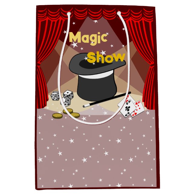 Magic Show Red Thank You Medium Gift Bag (Front)