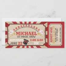 Magic Show Ticket Birthday Invitation