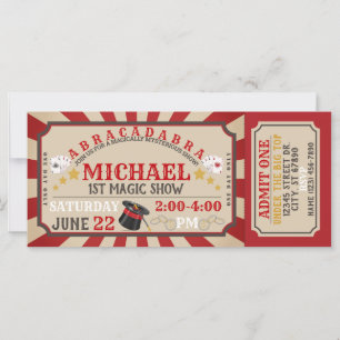 Magic Show Ticket Birthday Invitation
