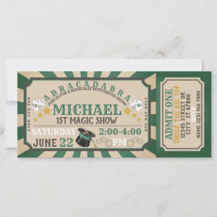 Magic Show Ticket Birthday Invitation
