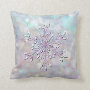 *~* Magic Snowflake Inner Peace Blue Lavender Throw Pillow