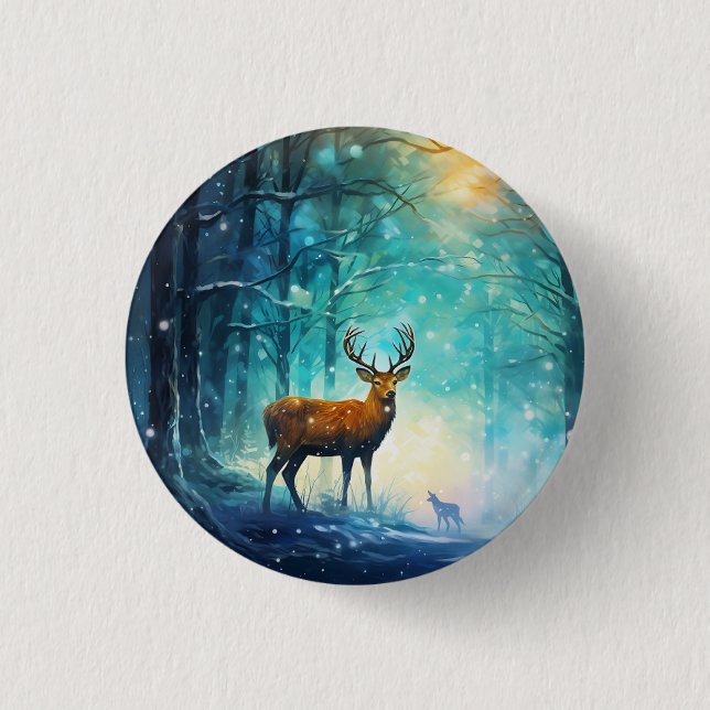 Magic Snowy Forest Art-82109 Button (Front)