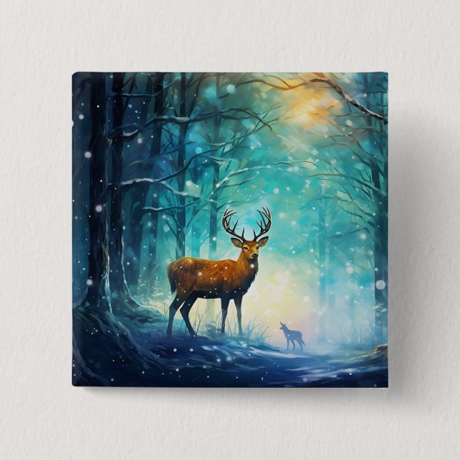 Magic Snowy Forest Art-82109 Button (Front)