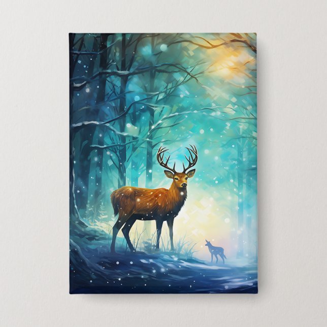 Magic Snowy Forest Art-82109 Button (Front)