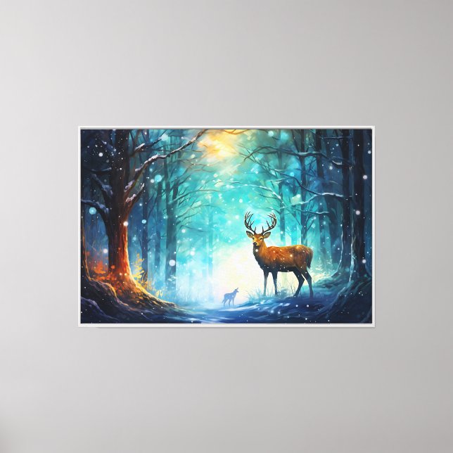 Magic Snowy Forest Art-82109 Canvas Print (Front)