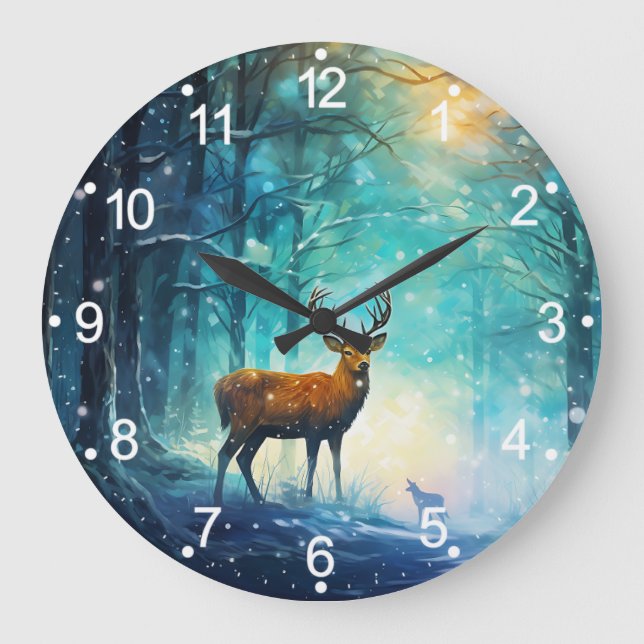 Magic Snowy Forest Art-82109 Large Clock (Front)