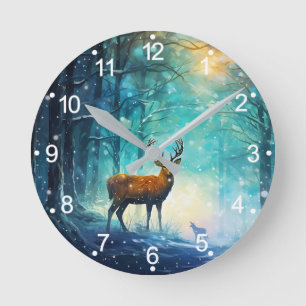 Magic Snowy Forest Art-82109 Round Clock