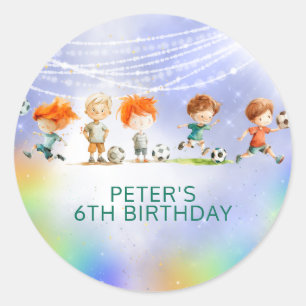 Magic soccer football birthday game classic round sticker