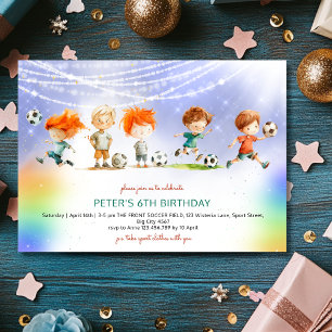 Magic soccer football birthday game invitation