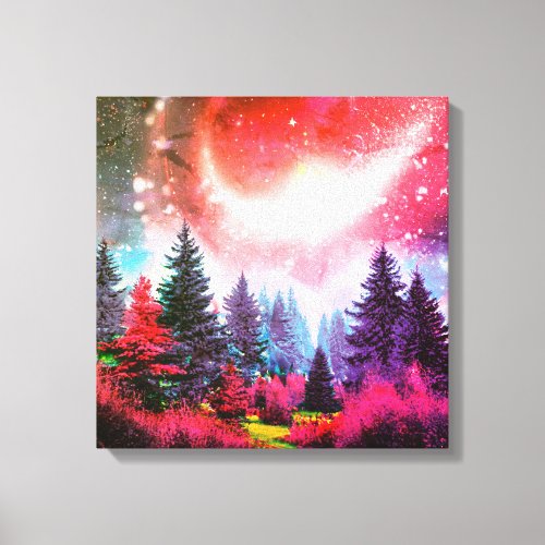 Magic space forest canvas print