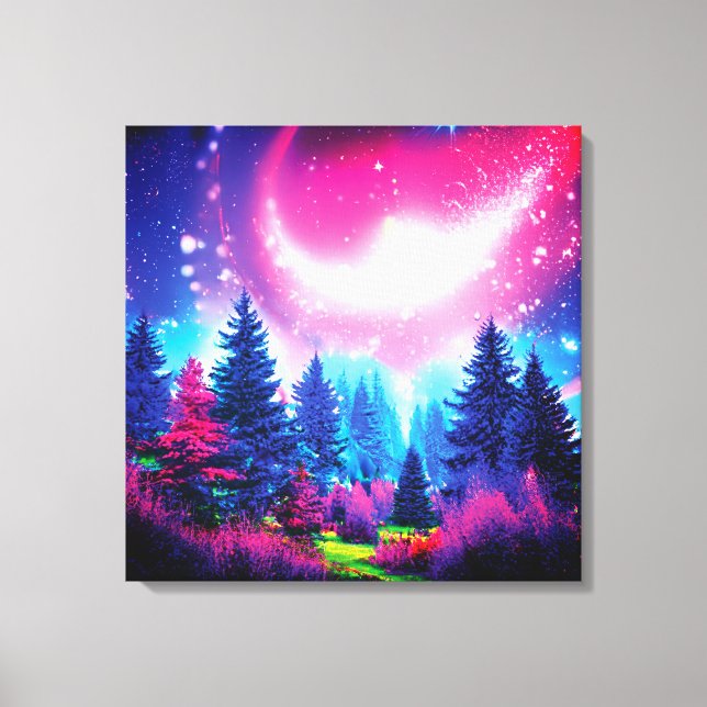 Magic space forest canvas print (Front)