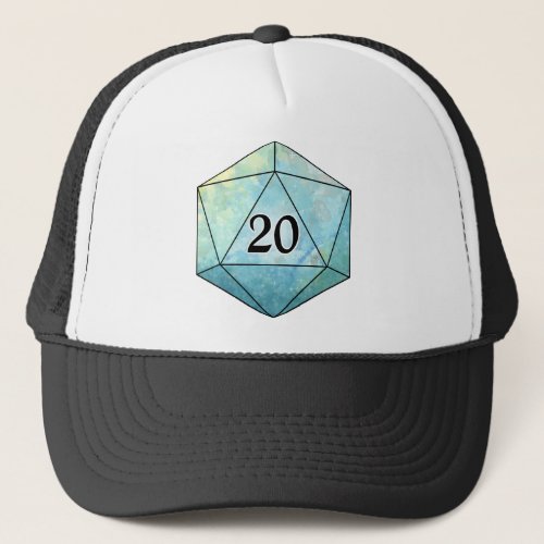 Magic sparkly d20 dice trucker hat