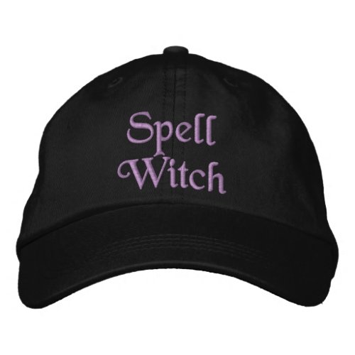 Magic Spell Witch Quote Lavender Purple Black Embroidered Baseball Cap