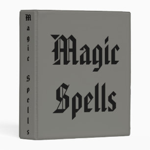Magic Spells 3 Ring Mini Binder - Gray & Black