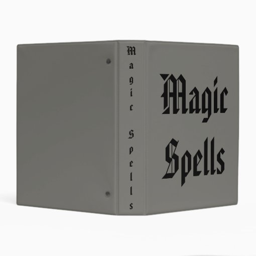 Magic Spells 3 Ring Mini Binder - Gray & Black | Zazzle