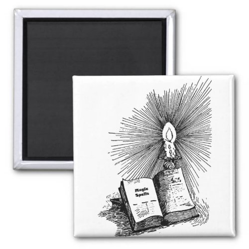 Magic Spells Book Candle Witchcraft art magnet 