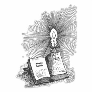 Magic Spells Book Candle Witchcraft art Sticker