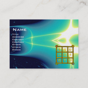 MAGIC SQUARE 33 , Blue Turquase , Pearl Paper Business Card