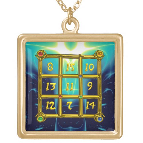 MAGIC SQUARE 33 green Gold Plated Necklace