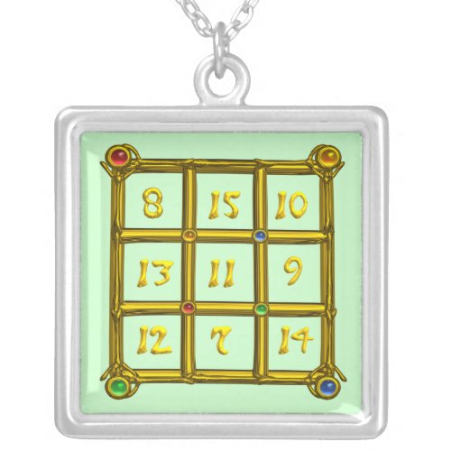 MAGIC SQUARE 33 green Silver Plated Necklace