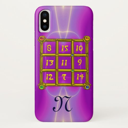 MAGIC SQUARE 33 MONOGRAM Pink Fuchsia Purple iPhone XS Case