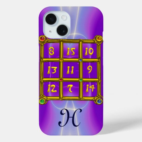 MAGIC SQUARE 33 MONOGRAM Pink Lilac Purple iPhone 15 Case