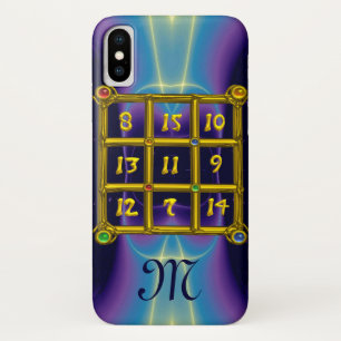 MAGIC SQUARE 33 MONOGRAM Teal, Aqua Blue Purple iPhone X Case