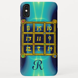 MAGIC SQUARE 33 MONOGRAM Teal,Aqua Blue Turquoise iPhone XS Max Case