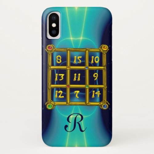 MAGIC SQUARE 33 MONOGRAM Teal Aqua Blue Turquoise iPhone X Case