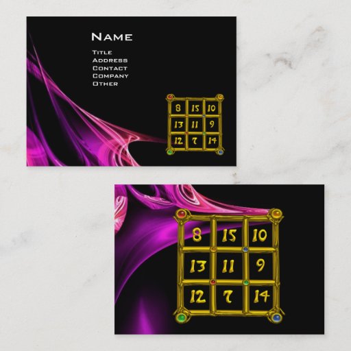 Customizable MAGIC SQUARE 33 , Pink Purple Black Business Card Template
