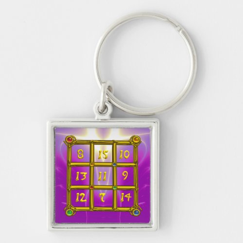 MAGIC SQUARE 33  Pink Violet Purple Keychain