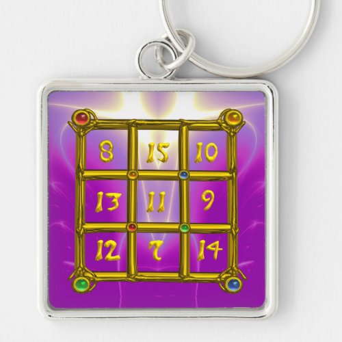 MAGIC SQUARE 33  Pink Violet Purple Keychain