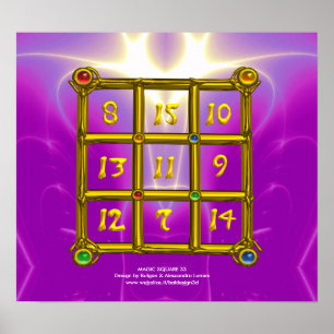 MAGIC SQUARE 33 , Pink Violet Purple Poster