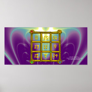 MAGIC SQUARE 33 , Purple Blue Poster