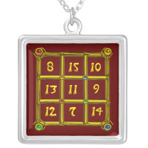 MAGIC SQUARE 33 red Silver Plated Necklace