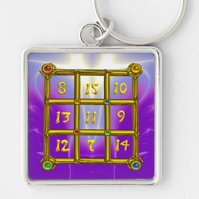 MAGIC SQUARE 33 , Violet Purple Keychain (Front)
