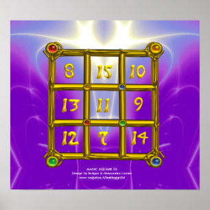 MAGIC SQUARE 33 , Violet Purple Poster