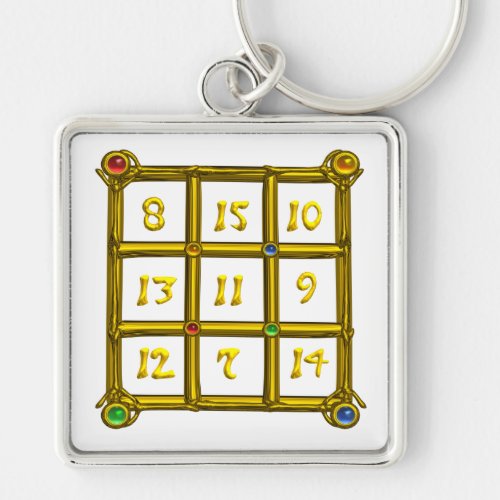 MAGIC SQUARE 33  White Keychain